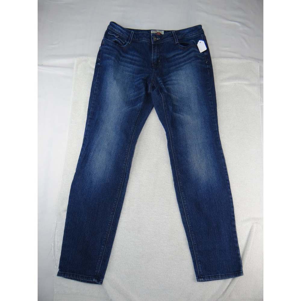 LEI Selena Curvy Skinny Jeans Womens 13 Regular Blue Dark Wash Stretch 4453